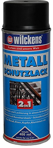 2 x Wilckens Metall-Schutzlack 2in1 hochglänzend Farbwahl 800 ml, Wilckens:Ral 9005 Schwarz von Wilckens