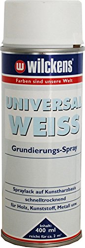 2 x Wilckens Universal Weiss Grundierungs-Spraylack für Holz und Metall auf Nitro-Kombi-Basis 800 ml von Wilckens