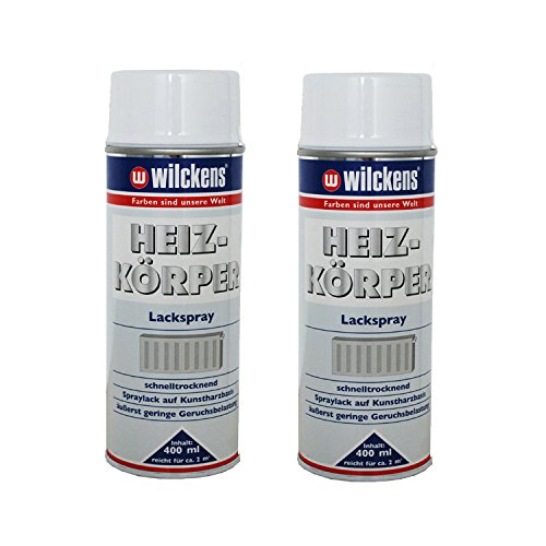 2x Wilckens Spraydose Heizkörper Lackspray weiß glänzend 400ml Alkydharzlack 100ml/1,50€ von Wilckens