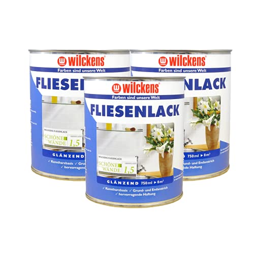 3 DOSEN FLIESENLACK Glänzend WEIß Fliesenfarbe 3x750ml Lack von Wilckens