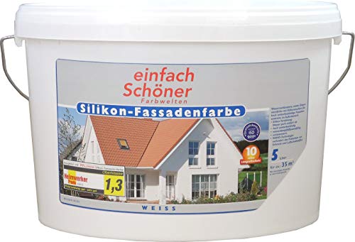 5L Einfach Schöner Silikon Fassadenfarbe weiß Wand matt Außenfarbe Farbe außen von Wilckens