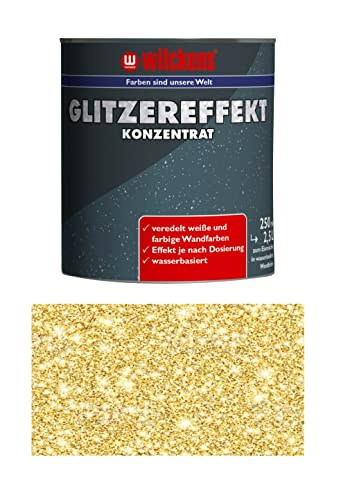 Wilckens Glitzereffekt Konzentrat Glitzer Zusatz für Wandfarben und Lacke 250 ml (Gold) von Wilckens