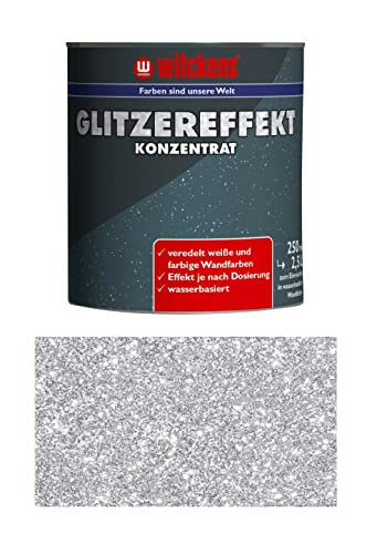 Wilckens Glitzereffekt Konzentrat Glitzer Zusatz für Wandfarben und Lacke 250 ml (Silber) von Wilckens