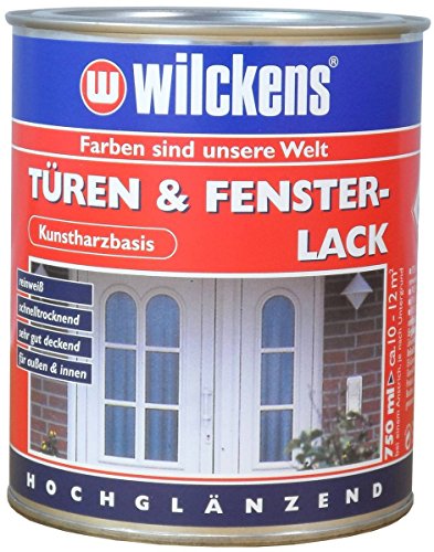 Türen und Fensterlack weiss inkl. Pinsel von E-Com24 zum Auftragen (375 ml weiss) von Wilckens