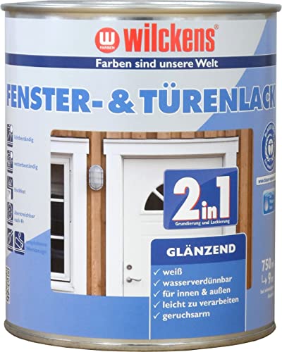 Wilckens 2in1 Fenster- & Türenlack glänzend, 750 ml, Weiß von Wilckens