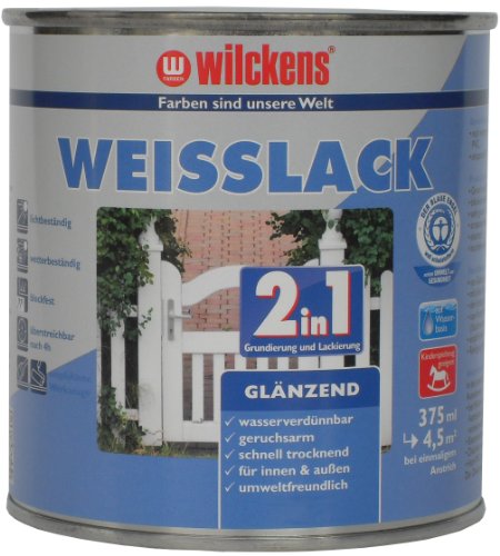 Wilckens 2in1 Weisslack glänzend, 375 ml von Wilckens