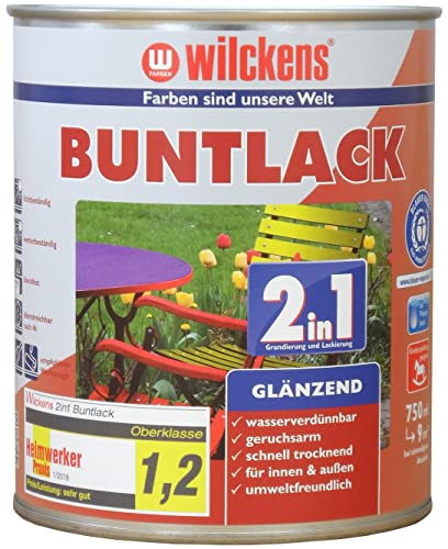 Wilckens 2in1 Acryl Buntlack für Innen und Außen, glänzend, 750 ml, RAL 1015 Hellelfenbein von Wilckens