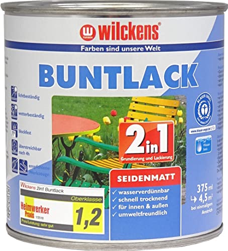 Wilckens 2in1 Acryl Buntlack für Innen und Außen, seidenmatt, 375 ml, RAL 9010 Reinweiß Wilckens 2in1 Acryl Buntlack für Innen und Außen, seidenmatt, 375 ml, RAL 9010 Reinweiß von Wilckens