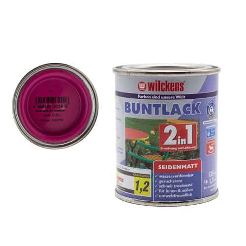 Wilckens Buntlack 2in1 Dispersion seidenmatt 30 Farben 125ml, Farben:Pink von Wilckens