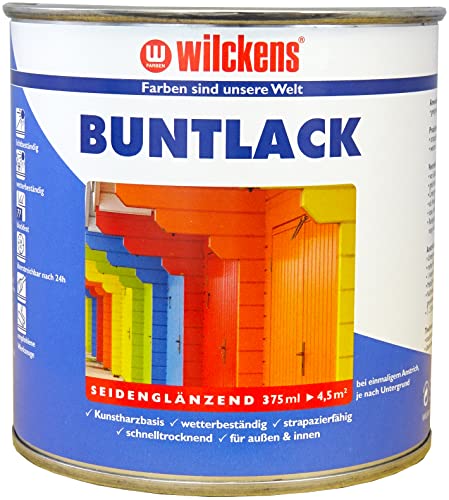 Wilckens Kunstharz Buntlack für Innen und Außen, seidenglänzend, 375 ml, RAL 9005 Tiefschwarz von Wilckens