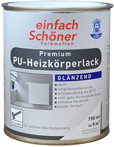 Wilckens Heizkörperlack weiss inkl. Pinsel von E-Com24 (Premium PU glänzend 750 ml) von Wilckens