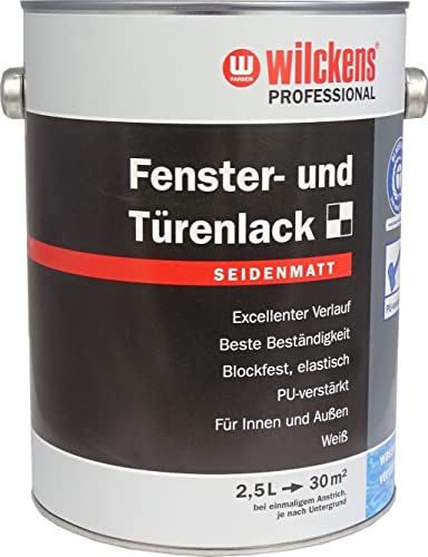 Wilckens Professional Fenster- und Türenlack seidenmatt, 2,5 l, Weiß von Wilckens