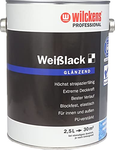 Wilckens Professional Weißlack glänzend, 2,5 l, Weiß von Wilckens