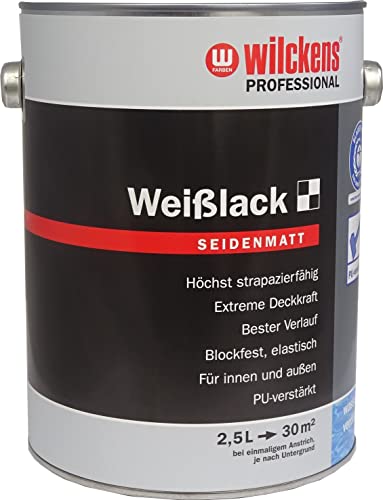 Wilckens Professional Weißlack seidenmatt, 2,5 l, Weiß von Wilckens