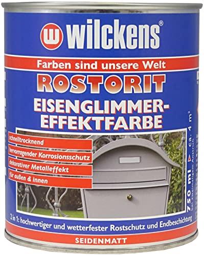 Wilckens Rostorit Eisenglimmer-Effektfarbe, seidenmatt, 750 ml, Schwarz von Wilckens