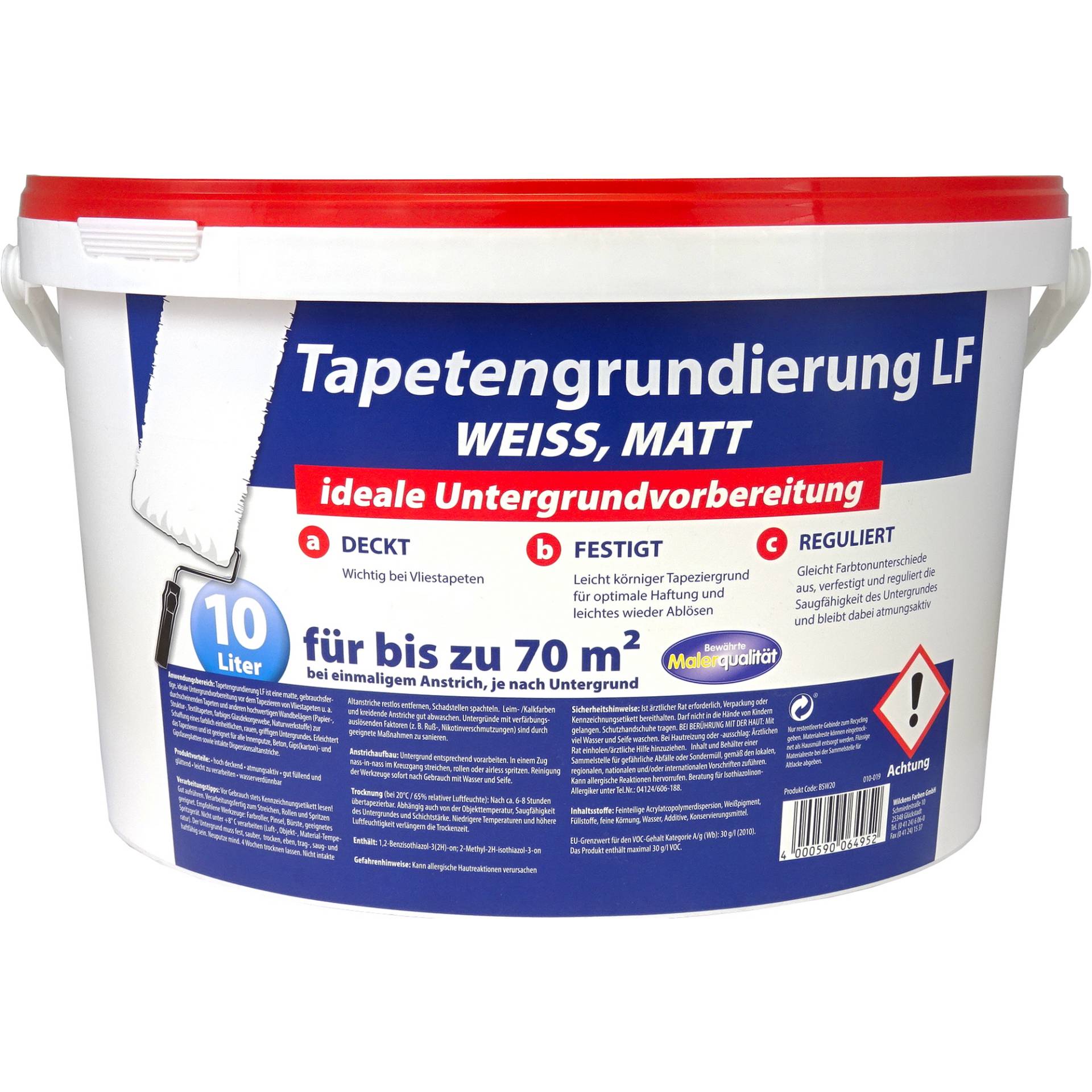 Wilckens Tapetengrundierung mattweiß 10 l von Wilckens