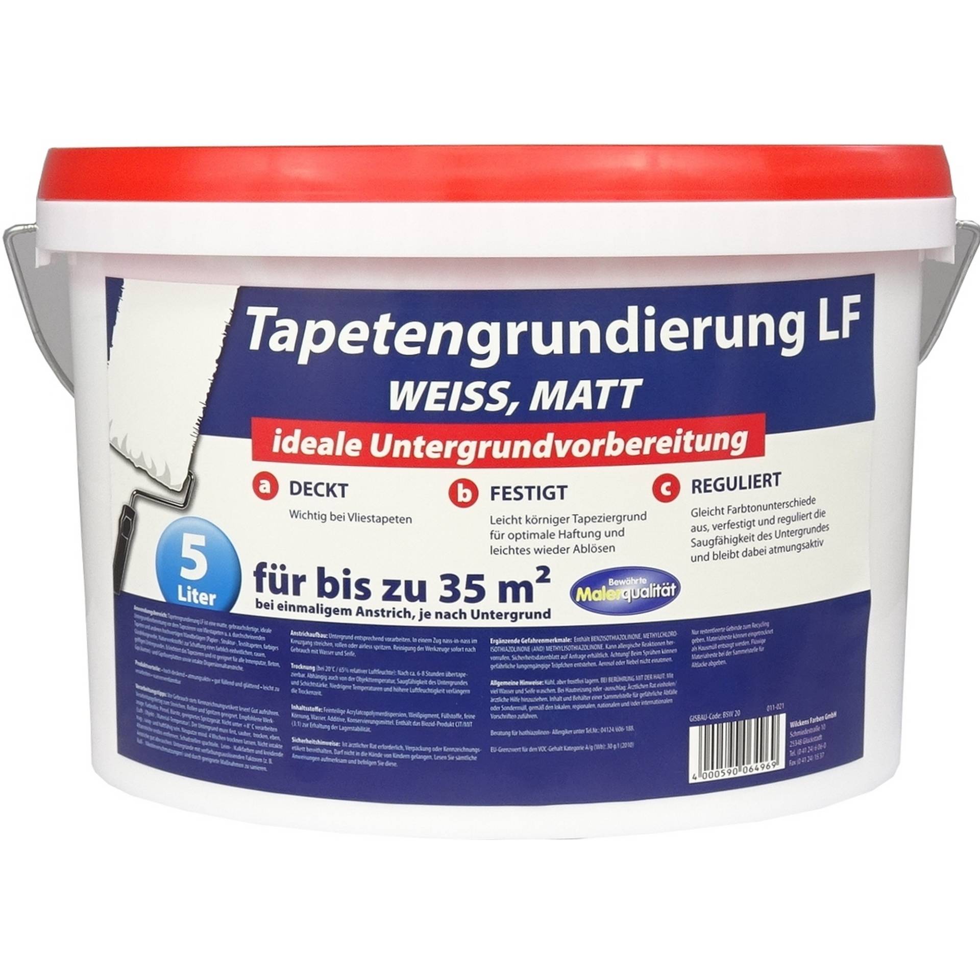 Wilckens Tapetengrundierung mattweiß 5 l von Wilckens