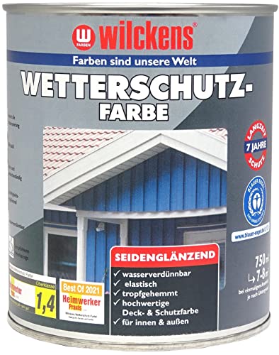 Wilckens Wetterschutzfarbe seidenglänzend, 750 ml, RAL 5014 Taubenblau von Wilckens