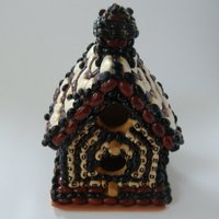 Dekorative Vogelhäuschen, Mittel - Schwarz Braun Weiß Bean Vogelhaus Land Stil Indoor von WildBeanSprouts