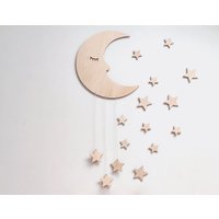 Holz Mond Fürs Kinderzimmer, Cute Nursery Wall Decor, Hängende Dekoration von WildCornerForKids