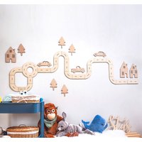 Puzzle Straßen Mit Autos, Straßenspur Wanddekoration, Kinder Rennstrecke, Geschenk Jungen, Babyzimmer Dekor, Jungen Spielzimmer von WildCornerForKids