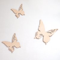 Schmetterling Wanddeko, 3Er Set Schmetterlinge Aus Holz, Kinderzimmer Wandkunst, Dekoration von WildCornerForKids