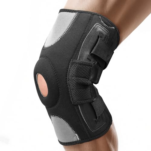 WildFun Knieorthese, verstellbare Knieorthese mit Scharnier, ausgestattet mit einem patentierten X-förmigen Gurtsystem, das starken und stabilen Halt bei Arthritis bietet (XXL) von WildFun