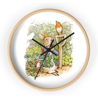 Peter Hase Uhr, Beatrix Potter Geschenk, Kinderzimmer Dekor, in Mr. Mcgregor Es Garden, Wanduhr, Kunst, Neues Baby Geschenk von WildGooseArtandGifts