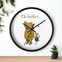 Pooh Uhr, Corner Geschenk, Oh Bother, Winnie The Pooh, Wanduhr von WildGooseArtandGifts
