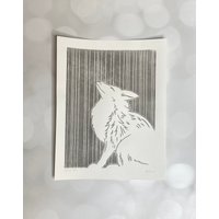 Polarfuchs ~ Original Linoldruck von WildHareHaberdashery