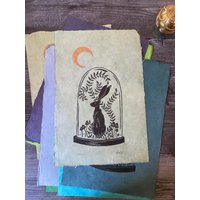 Magie ~ Original Handgemachter Linoldruck von WildHareHaberdashery