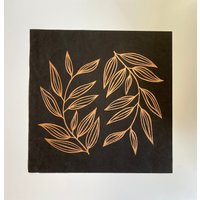 Zwei Zweige Kupfer - Handgemachter Original Linoldruck von WildHareHaberdashery