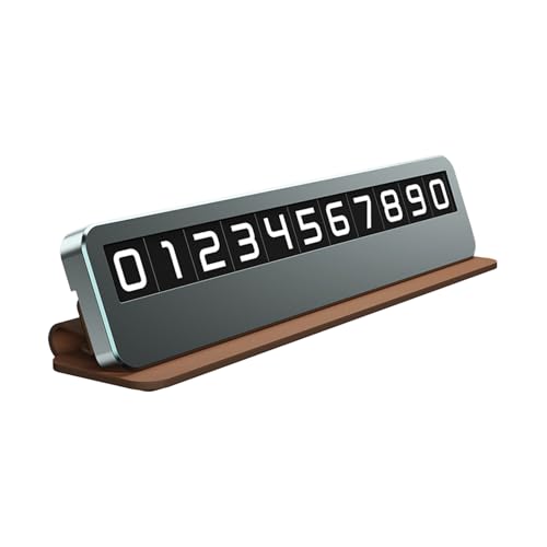 Leather Alloy Temporary Car Number Plate - Vehicle Display Card for Parking, Dashboard Auto Number Tag for Trucks, Stylish Phone Number Holder with Easy Change Design for Convenient von WildHarmony