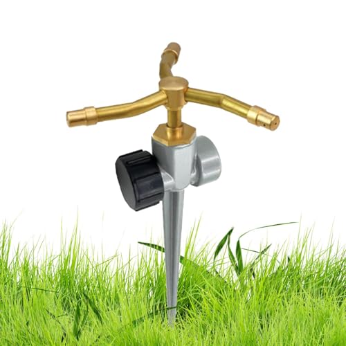 Rasensprenger - 3-Armiger Messing Pflanzensprenger - Robuster 360 Grad Rotierender Sprenger Für Garten Terrasse Spielplatz Pool Gemüsefarm Gewächshaus Landschaft von WildHarmony