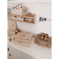 Personalisierte Baby Erinnerungsbox - Teddybär Holz Graviert Neugeborenen Andenken Baby-Dusche-Geschenk von WildPineLaser