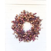 Erntedank-Kranz-Herbstkranz-Moderne Bauernhaus-Kranz-Wand-Dekor-Herbst Mantel Dekor-Burgundy Blätter Kranz-2023 Herbstkranz-Fall Home Decor von WildRidgeDesign