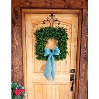 Rustikaler Bauernhaus Dekor-Buchskranz-Square Kranz-Außen Kranz-Boxwood Kranz-Sommerkranz-Jahreskranz-Einweihungskranz-Geschenke von WildRidgeDesign