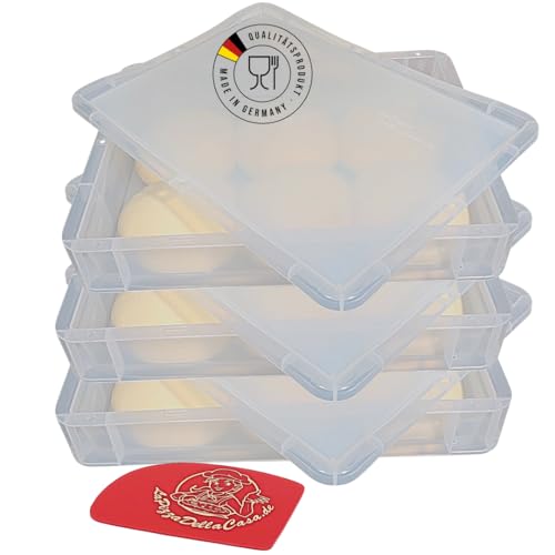 WildStage Pizzaballenbox - Gärbox für Pizzateig-Sauerteig-Hefeteig - Pizzaballenbox mit Deckel 40x30 cm - Lebensmittelechte Pizza Box Made in Germany (Transparent, 3 Boxen mit 3 Deckeln) von WildStage