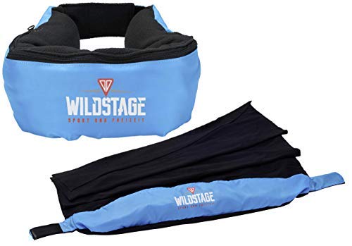 WildStage Reise-Nackenhörnchen mit integrierter Leichter Fleecedecke, 2 in 1 Reise-Nackenkissen, Nackenstütze, Nackenrolle waschbar als Hörnchen-Decke oder Kissen nutzbar, Trave Neck Pillow von WildStage