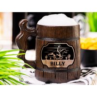 Cowboy Bierkrug, Personalisierter Bierkrug Mit Gravur, Geschenk Für Freund, Individuelles Ihn, Bierliebhaber Vater von WildandMug