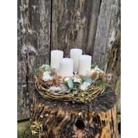 Adventskranz Eukalyptus Boho Trockenblumen Tischkranz Advent von Wildblumenwerkstatt
