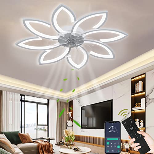 Wildcat Deckenventilator mit Beleuchtung, 90CM Modern LED Dimmbar Deckenleuchte mit Ventilator und Fernbedienung Leise, Kreativer 8 Lichter Design Deckenventilator für Schlafzimmer Küche Esszimmer…… von Wildcat