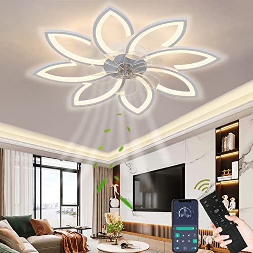 Wildcat Deckenventilator mit Beleuchtung, Modern LED Dimmbar Deckenleuchte mit Ventilator und Fernbedienung Leise, Kreativer 8 Lichter Design Deckenventilatoren mit Beleuchtung von Wildcat