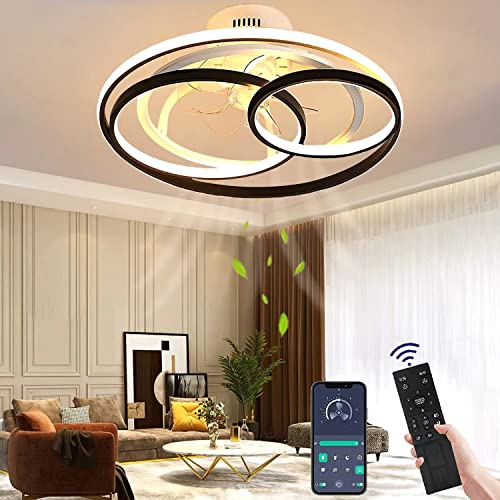 Wildcat Deckenventilator mit Beleuchtung, LED Deckenleuchte mit Ventilator Fernbedienung Fan Deckenlicht Unsichtbares Leise Deckenlampe für Esszimmer Wohnzimmer Schlafzimmer [Energieklasse F] von Wildcat