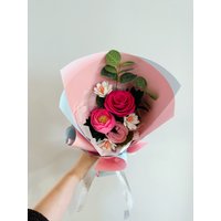 Filzblumenstrauß - Rosa Blumenstrauß, Filzblumen Für Muttertag, Geburtstag, Rose, Pfingstrose, Gänseblümchen, Handgemachte Blumen von WildcatAndGarden