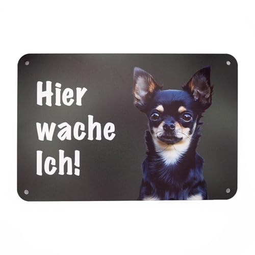 Chihuahau Kurzhaar - Hier wache ich! Gartenzaun Schild, Warnung vor dem Hunde, Hundeschild zum Befestigen am Zaun. Chihuahau Kurzhaar - Hier wache ich! Gartenzaun Schild, Warnung vor dem Hunde, Hundeschild zum Befestigen am Zaun. von Wilde Hilde Original
