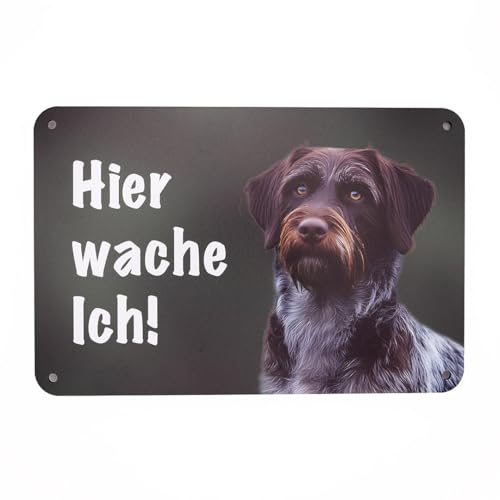 Deutsch Stichelhaar - Hier wache ich! Gartenzaun Schild, Warnung vor dem Hunde, Hundeschild zum Befestigen am Zaun. Deutsch Stichelhaar - Hier wache ich! Gartenzaun Schild, Warnung vor dem Hunde, Hundeschild zum Befestigen am Zaun. von Wilde Hilde Original