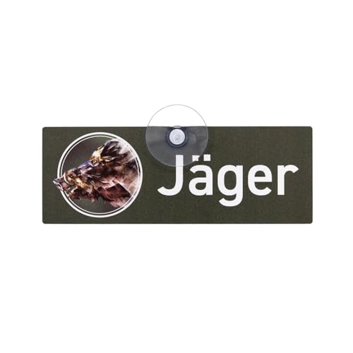 Jäger - Jagdschild mit Saugnapf, Autoschild mit Saugnapf Forst, Jagdschild für die Scheibe von Wilde Hilde Original