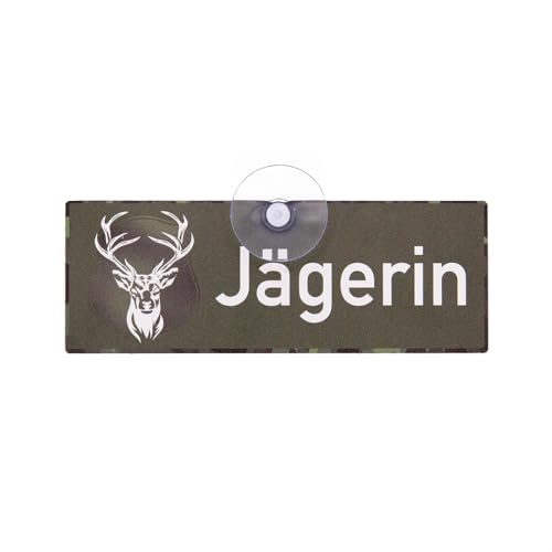 Jägerin III Jagdschild mit Saugnapf - Autoschild mit Saugnapf für Jagdfahrzeug - Wilde Hilde Original von Wilde Hilde Original