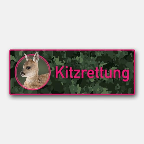 Kitzrettung Magnetschild Rehkitz pink - Auto/KFZ-Magnetschild für Rehkitzretter von Wilde Hilde Original